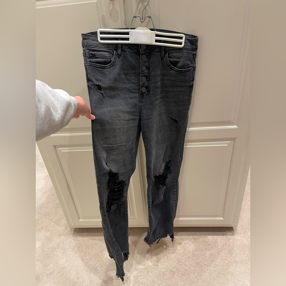 Anthropologie Black Distressed Ankle Jeans - Picture 2 of 5